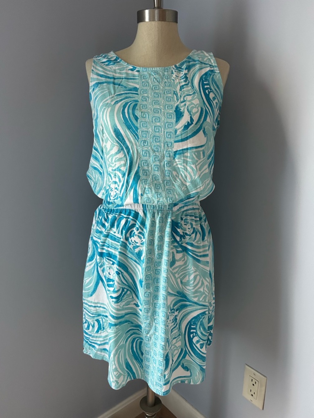 Lilly Pulitzer Windward Dress Sea Ruffles Print Midi Dress Size M EUC
